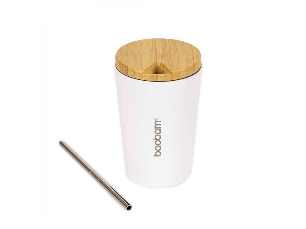 Boobam Cup Ποτήρι Θερμός  Άσπρο, 350ml