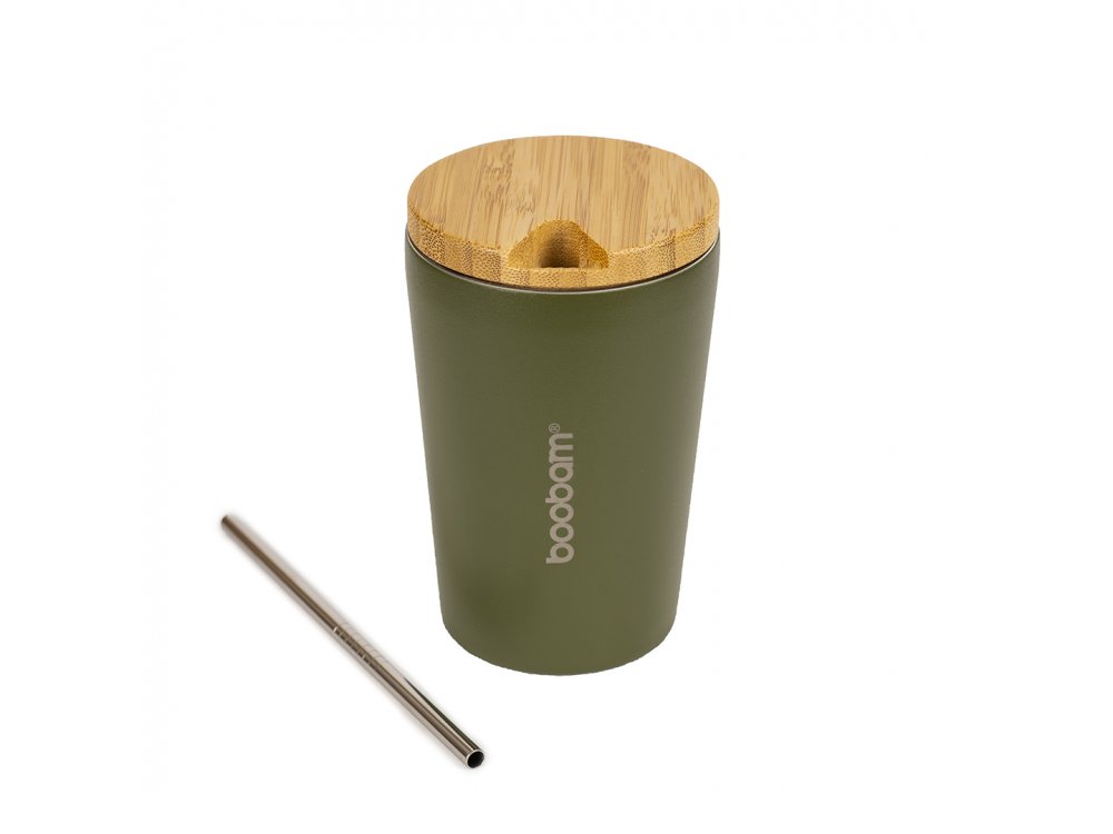 Boobam Cup Ποτήρι Θερμός Πράσινο, 350ml
