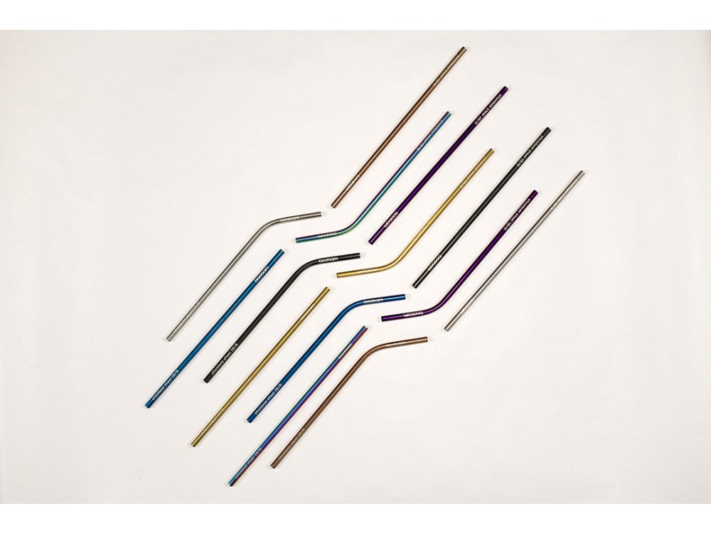 Boobam Metal Straw Color Χρωματιστά Καλαμάκια από Ανοξείδωτο Ατσάλι, Ροζ Χρυσό