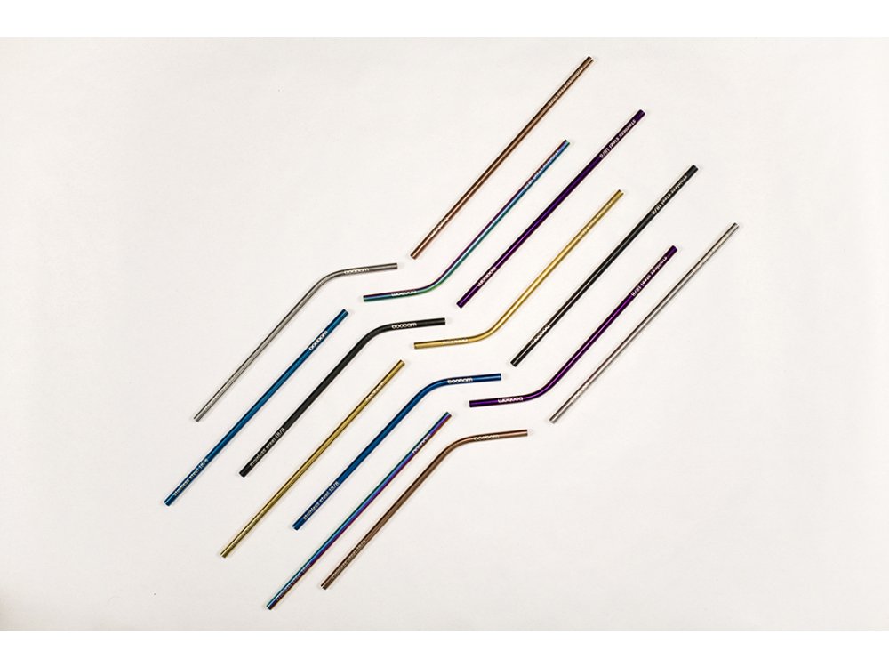 Boobam Metal Straw Color Χρωματιστά Καλαμάκια από Ανοξείδωτο Ατσάλι, Χρυσό