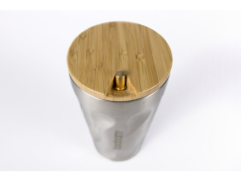 Boobam Cup Ποτήρι Θερμός 450ml, Ασημί