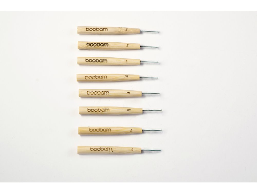 Boobam Bamboo Interdental Brush, Μεσοδόντια Βουρτσάκια, 8τμχ