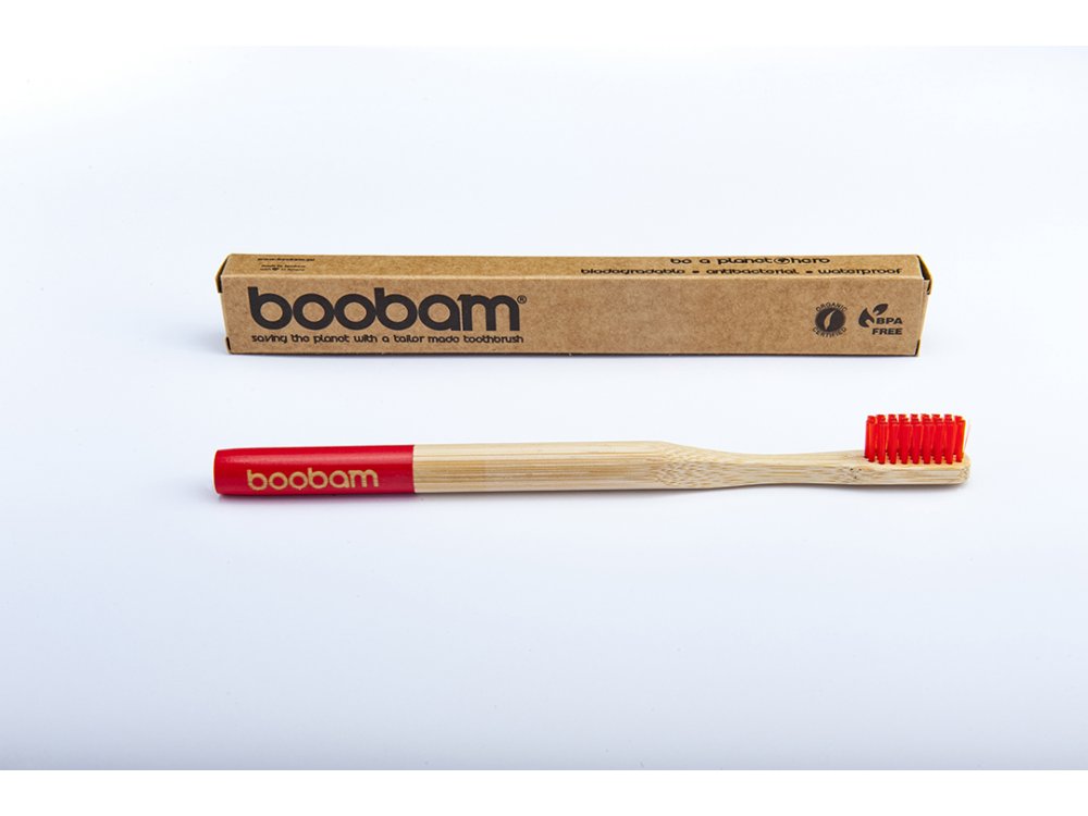 Boobam BrushStyle Adult Red, Soft, Οδοντόβουρτσα Ενηλίκων