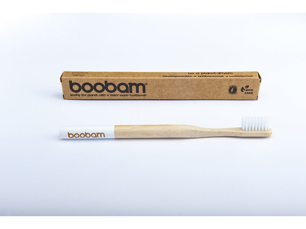 Boobam BrushStyle Adult White, Medium, Οδοντόβουρτσα Ενηλίκων