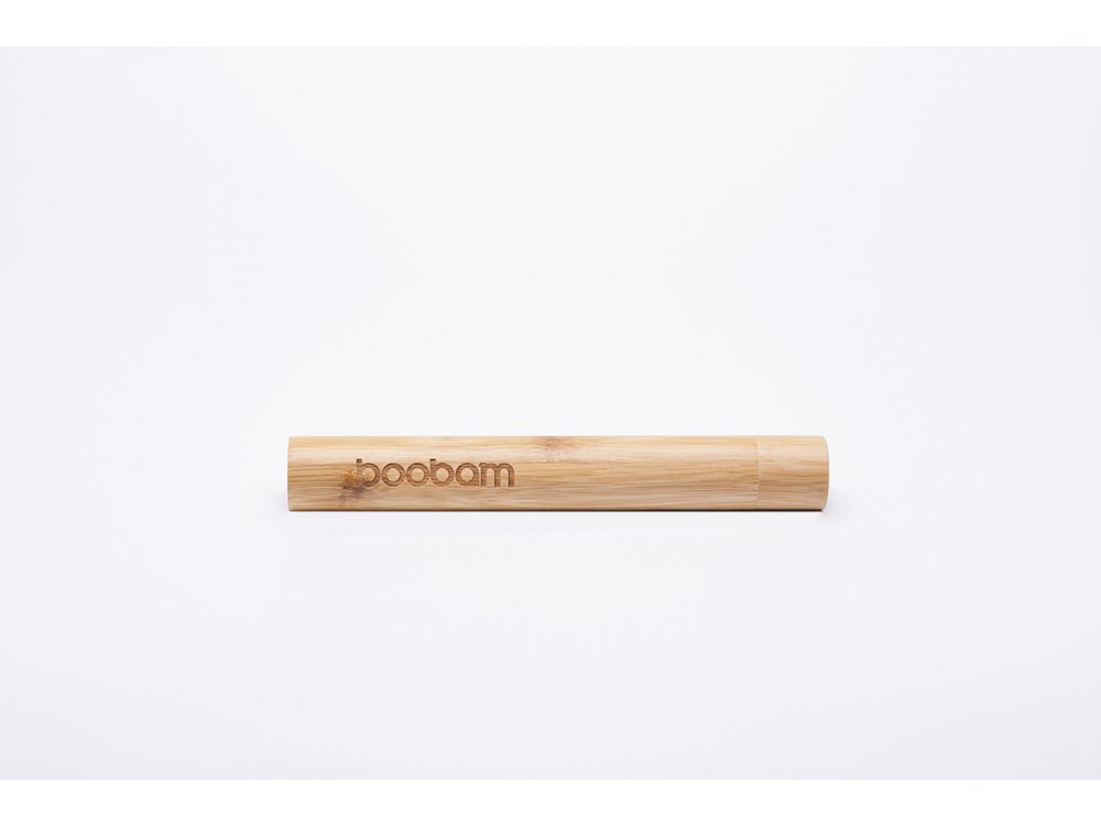 Boobam Θήκη Ταξιδιού από 100% Bamboo για Οδοντόβουρτσα και Καλαμάκι