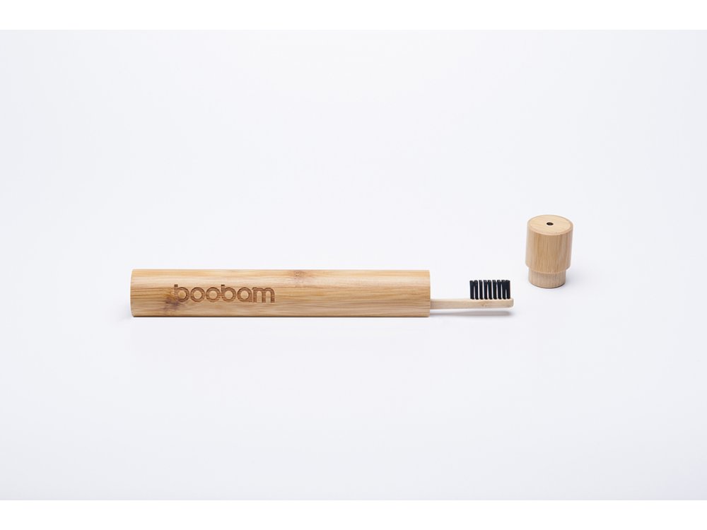 Boobam Θήκη Ταξιδιού από 100% Bamboo για Οδοντόβουρτσα και Καλαμάκι