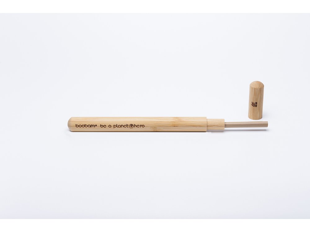 Boobam Θήκη Ταξιδιού από 100% Bamboo για Οδοντόβουρτσα και Καλαμάκι