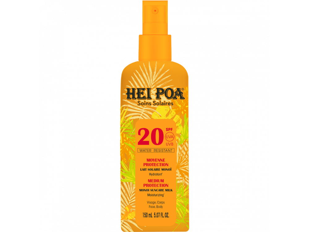 Hei Poa Monoi Suncare Milk SPF20, Αντηλιακό Γαλάκτωμα για Πρόσωπο & Σώμα, 150ml