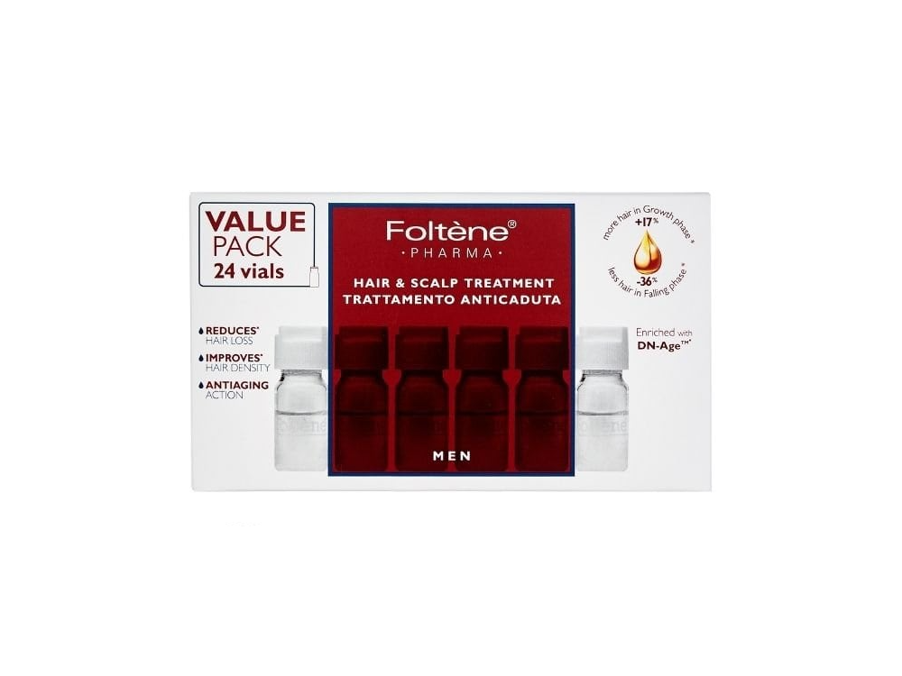 Foltene Pharma Hair & Scalp Treatment for Men Αγωγή κατά της Τριχόπτωσης με Αμπούλες για Άντρες Value Pack, 24 x 6ml