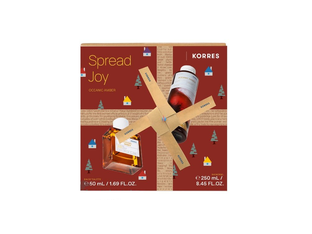 Korres Promo Spread Joy Oceanic Amber Eau de Toilette Ανδρικό Άρωμα, 50ml & Αφρόλουτρο, 250ml, 1σετ