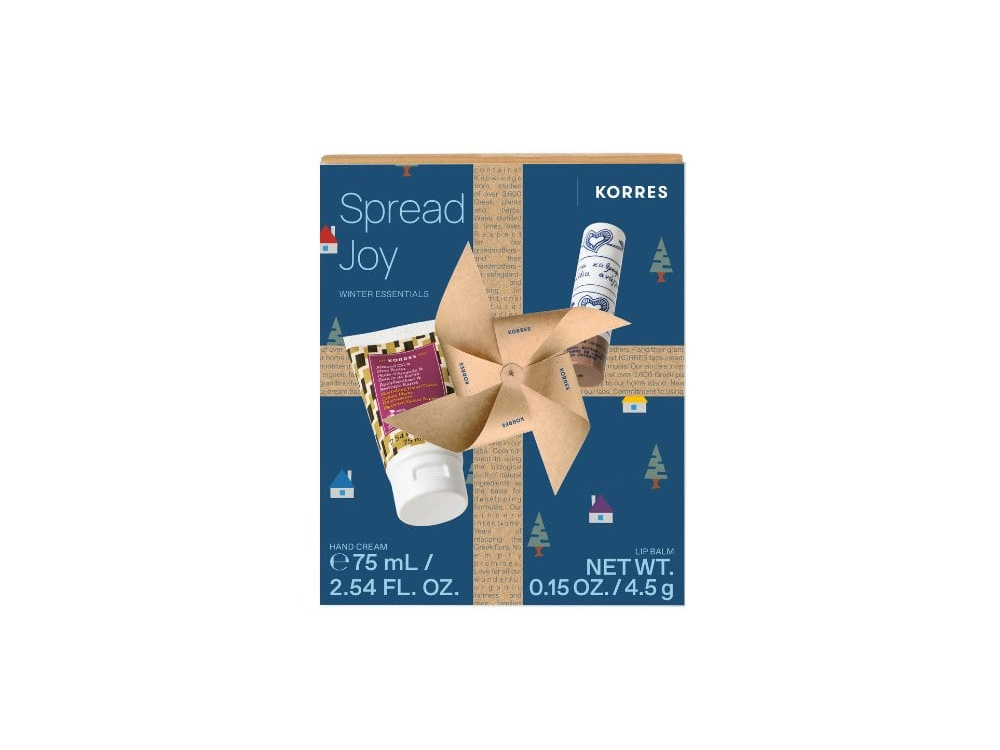Korres Promo Spread Joy Winter Essentials Hand Cream Θρεπτική Κρέμα Χεριών, 75ml & Lip Balm Βούτυρο Κακάο, 4,5g, 1σετ