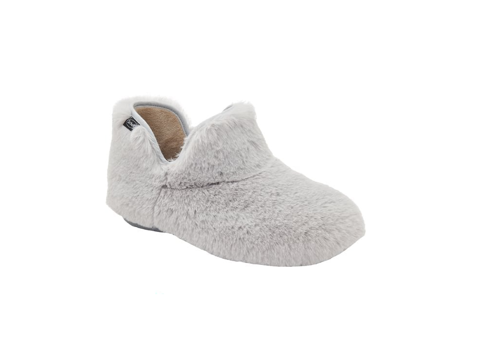Scholl Molly Bootie L.Grey Γυναικείες Παντόφλες Με Συνθετική Γούνα, No38