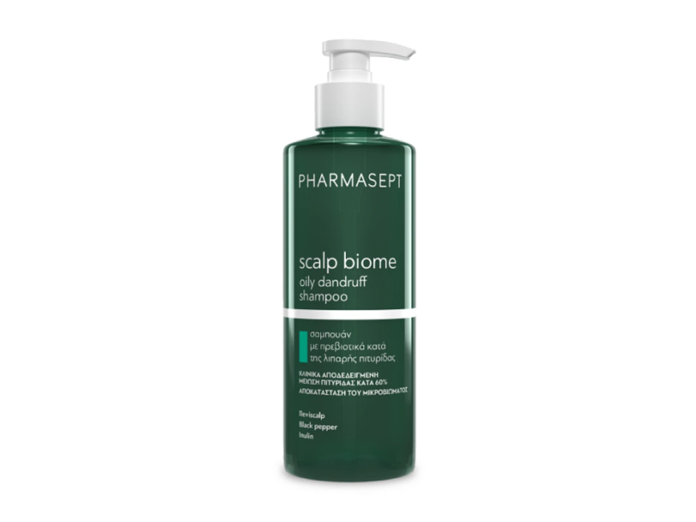 Pharmasept Scalp Biome Oily Dandruff Shampoo, Σαμπουάν ρύθμισης της Λιπαρότητας & Λιπαρής πιτυρίδας, 400ml