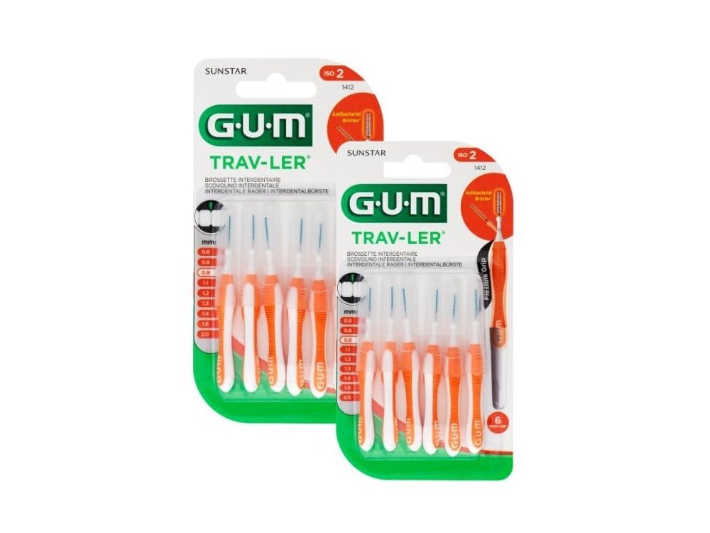 Gum 1412 Trav-Ler Promo (-50% στο 2ο προϊον) Μεσοδόντια Βουρτσάκια 0,9mm, 2x6τμχ