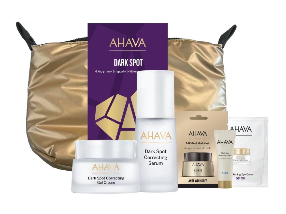 Ahava X-Mas Dark Spot Promo Set, Ενυδατική Κρέμα-Τζελ 50ml Ορός Προσώπου 30ml Καθαριστική Κρέμα Scrub 15ml Μάσκα 6ml & Δείγμα Κρέμα Ματιών 2ml σε νεσεσέρ
