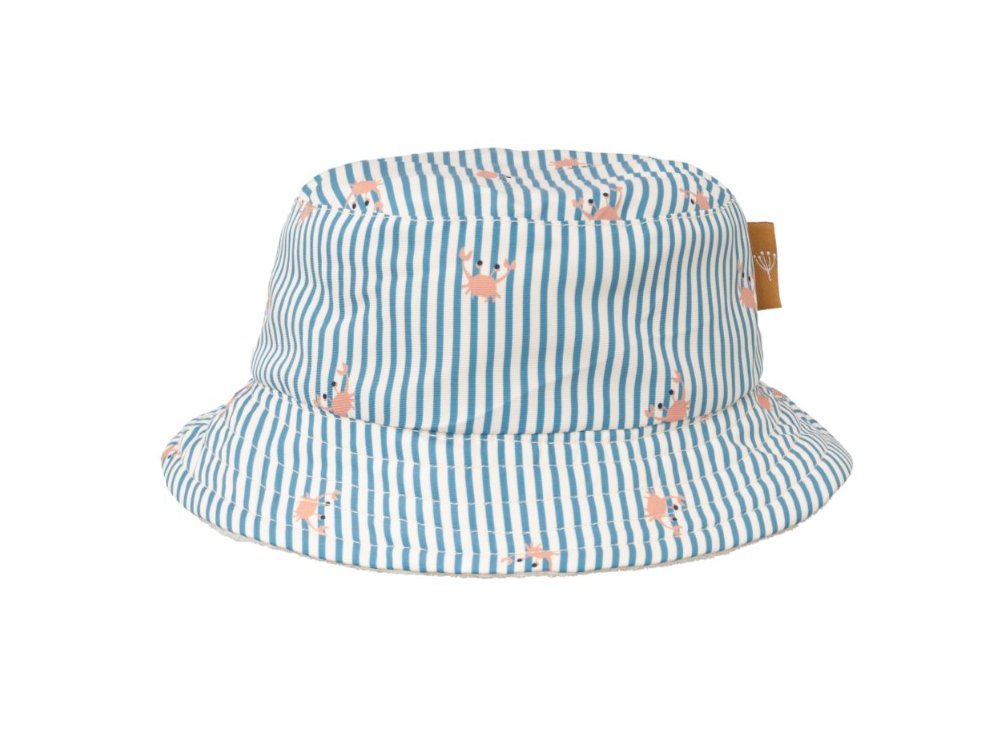 Fresk Bucket Hat, Καπέλο διπλής όψης με UVA-UVB προστασία, Stripes & Crabs, 86/92 (2 ετών)