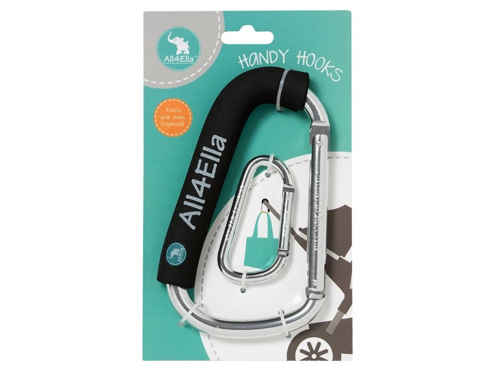 All4Ella Γάντζοι Καροτσιού Handy Hooks Silver, 2τμχ