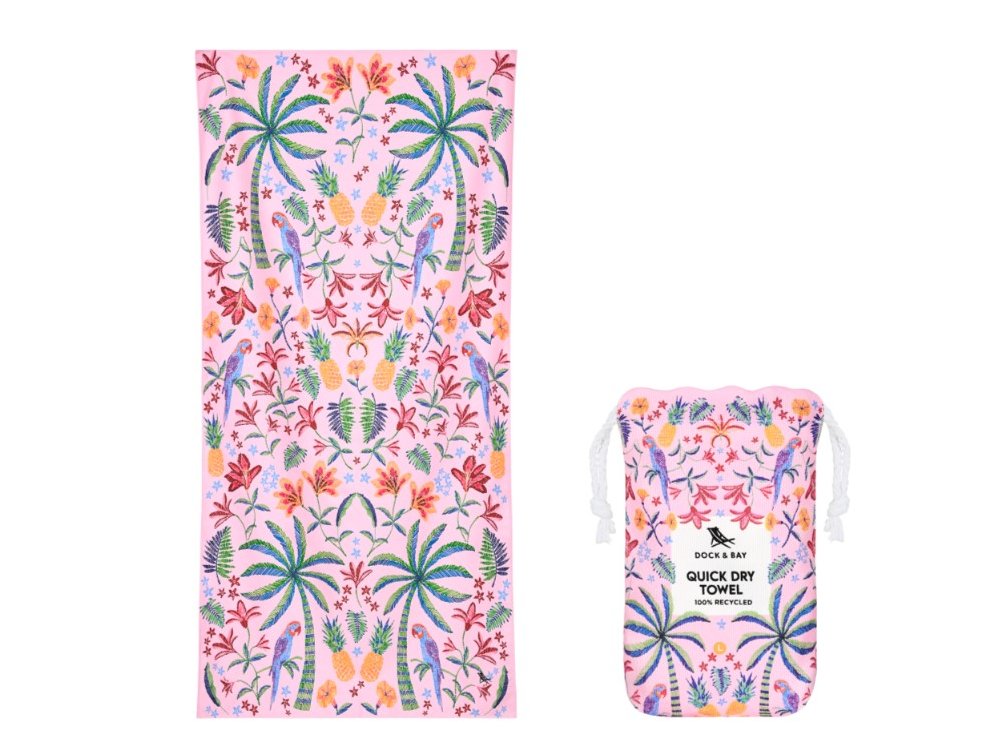 Dock & Bay: Πετσέτα θαλάσσης Quickdry Pink Paradise Microfiber (Μικροϊνες) L (160x90εκ.)