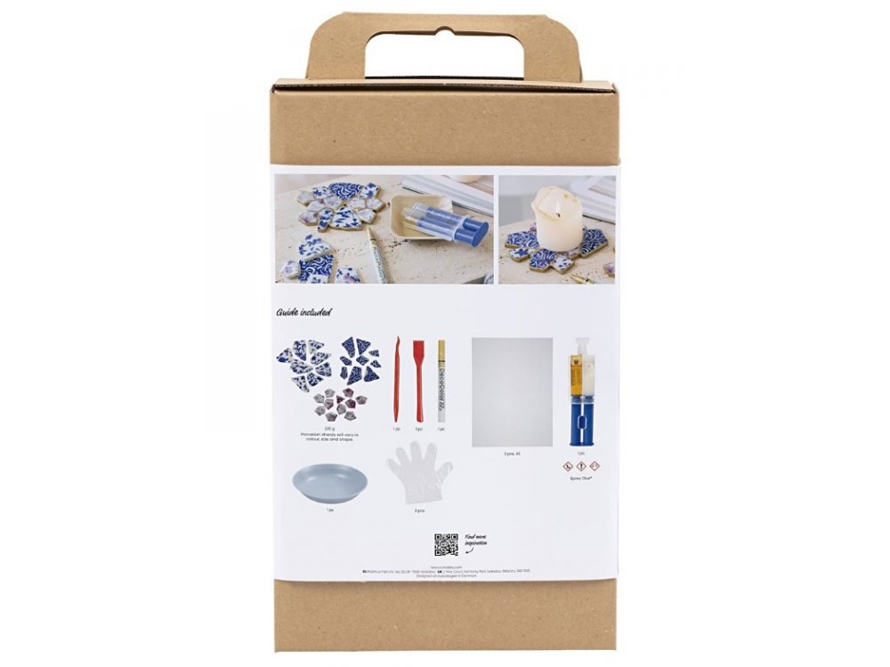 DIY Σετ Χειροτεχνίας Kintsugi, Σουβέρ, Μπλε, Χρυσό, Ανοιχτόχρωμο, Κόκκινο, Λευκό, 1πακ