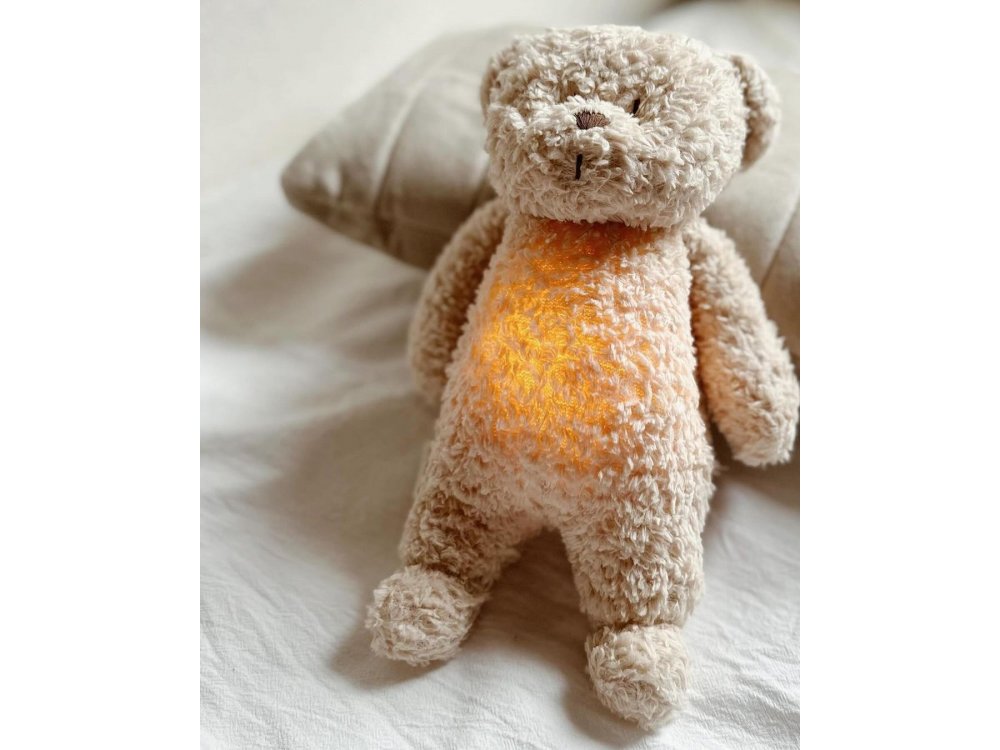 Moonie 2.0: Επαναφορτιζόμενο βοήθημα ύπνου με Ηχογράφηση & Αισθητήρα κλάματος, Οργανικό βαμβάκι, Polar, 1τμχ