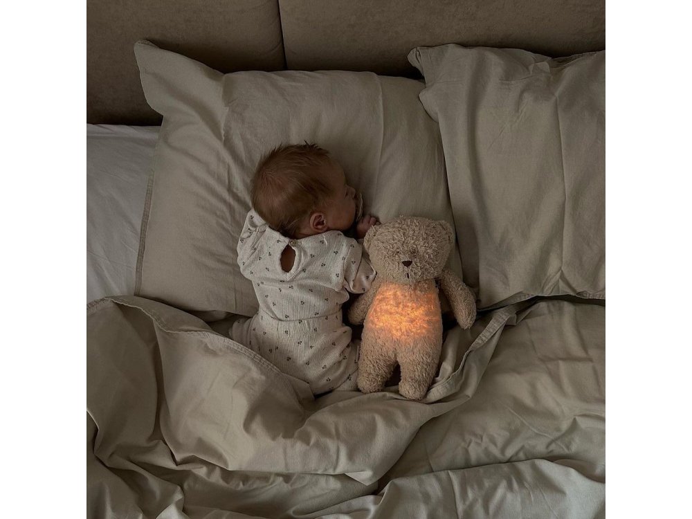 Moonie 2.0: Επαναφορτιζόμενο βοήθημα ύπνου με Ηχογράφηση & Αισθητήρα κλάματος, Οργανικό βαμβάκι, Polar, 1τμχ