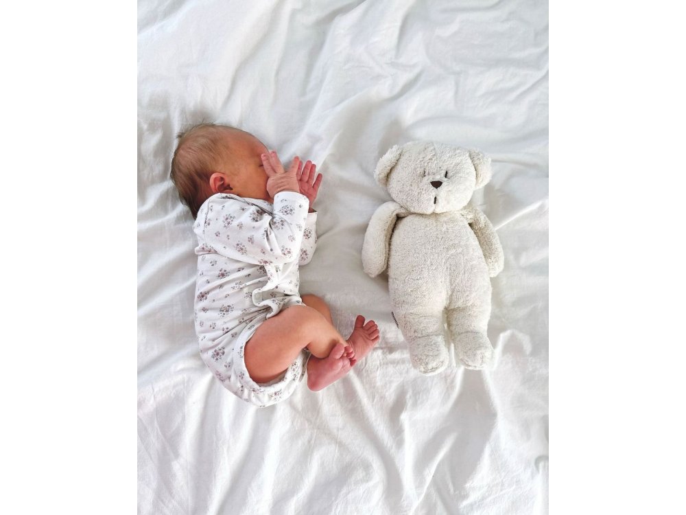 Moonie 2.0: Επαναφορτιζόμενο βοήθημα ύπνου με Ηχογράφηση & Αισθητήρα κλάματος, Οργανικό βαμβάκι, Polar, 1τμχ