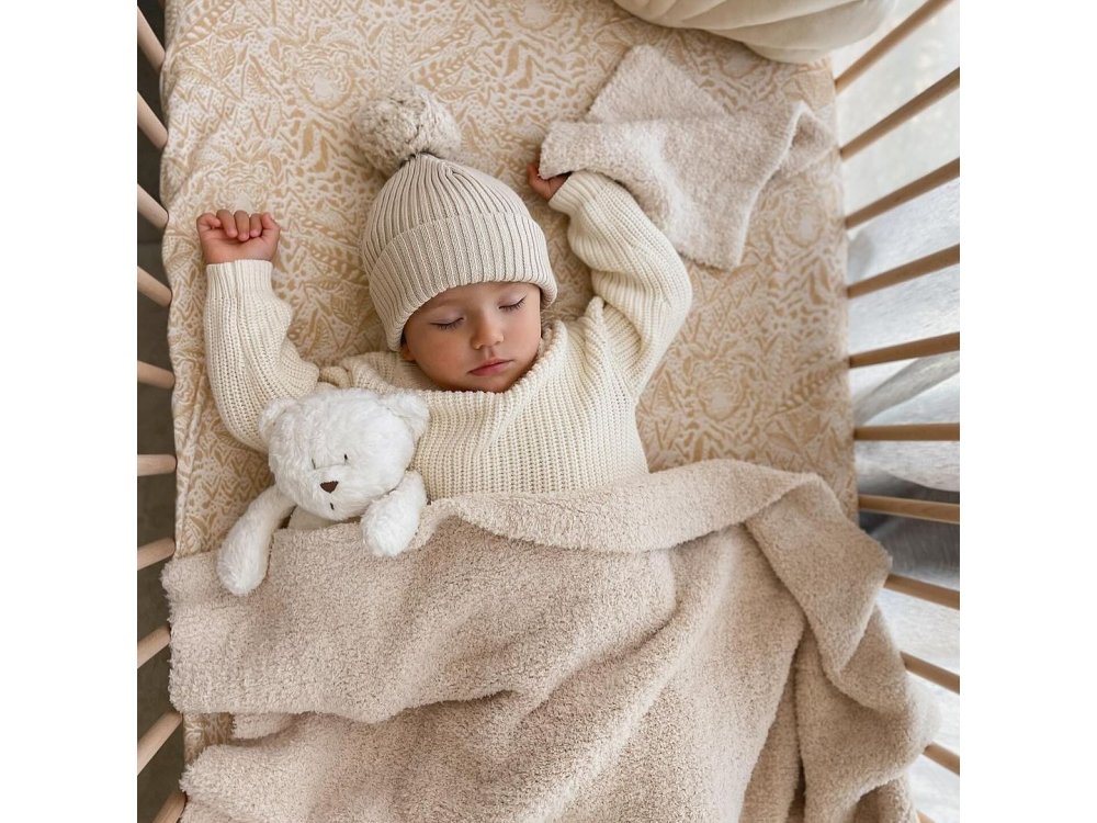 Moonie 2.0: Επαναφορτιζόμενο βοήθημα ύπνου με Ηχογράφηση & Αισθητήρα κλάματος, Οργανικό βαμβάκι, Polar, 1τμχ