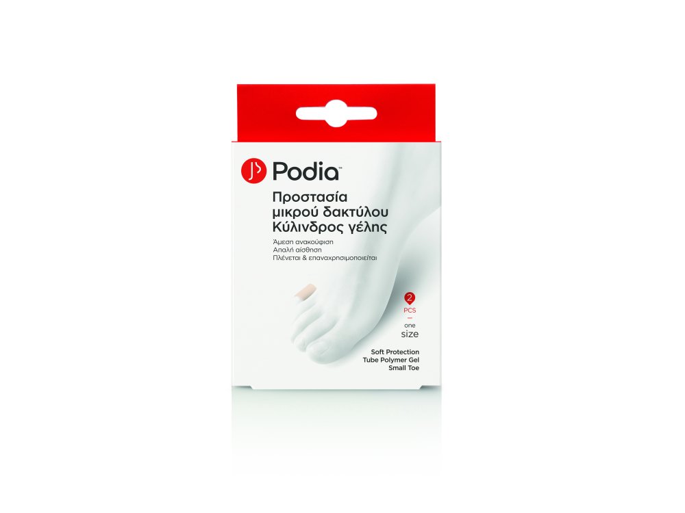 Podia Soft Protection Tube Polymer Gel, Προστασία Μικρού Δακτύλου Κύλινδρος Γέλης, One size, 2τμχ