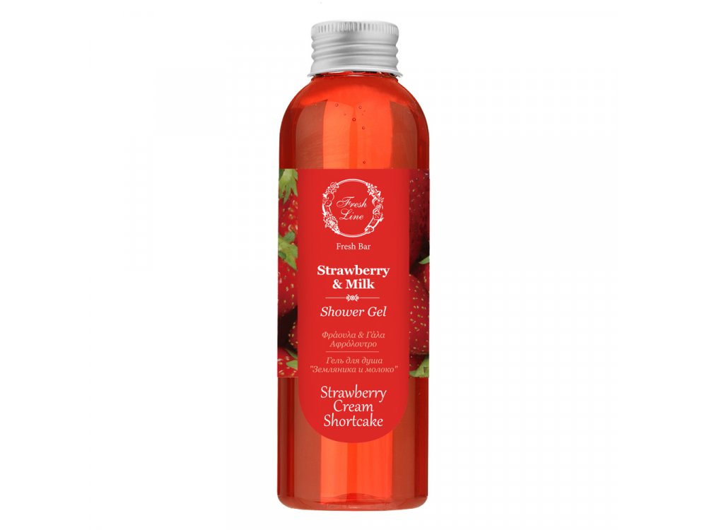 Fresh Line Strawberry & MIlk Tea Shower Gel, Φράουλα & Γάλα Αφρόλουτρο 200ml