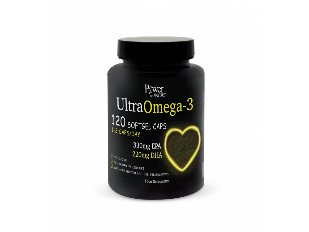 Power Health Ultra Omega 3 για την Καλή Υγεία της Καρδιάς, της Όρασης & του Εγκεφάλου, 120 softcaps