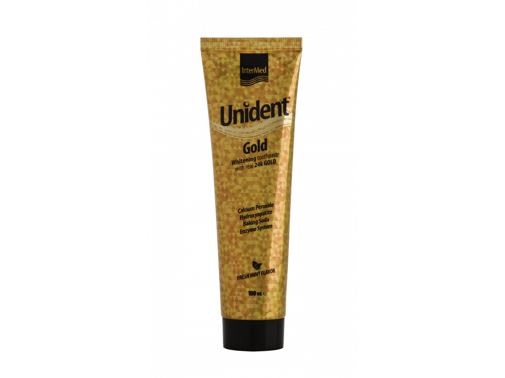 InterMed Unident Gold Toothpaste, Λευκαντική Οδοντόκρεμα Καθημερινής Χρήσης, 100ml