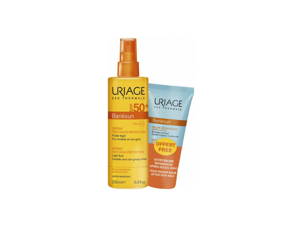 Uriage Eau Thermale Promo με Bariesun Spray Light Fluid Spf50+ Αόρατο Αντηλιακό Σπρέι Προσώπου & Σώματος, 200ml & Δώρο After Sun Repair Balm Ενυδατικό Βάλσαμο για μετά τον Ήλιο, 50ml