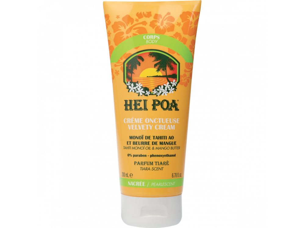 Hei Poa Velvety Cream Monoi Oil & Mango Butter, Ενυδατική Κρέμα Σώματος με Monoi & Βούτυρο από Μάνγκο, 200ml