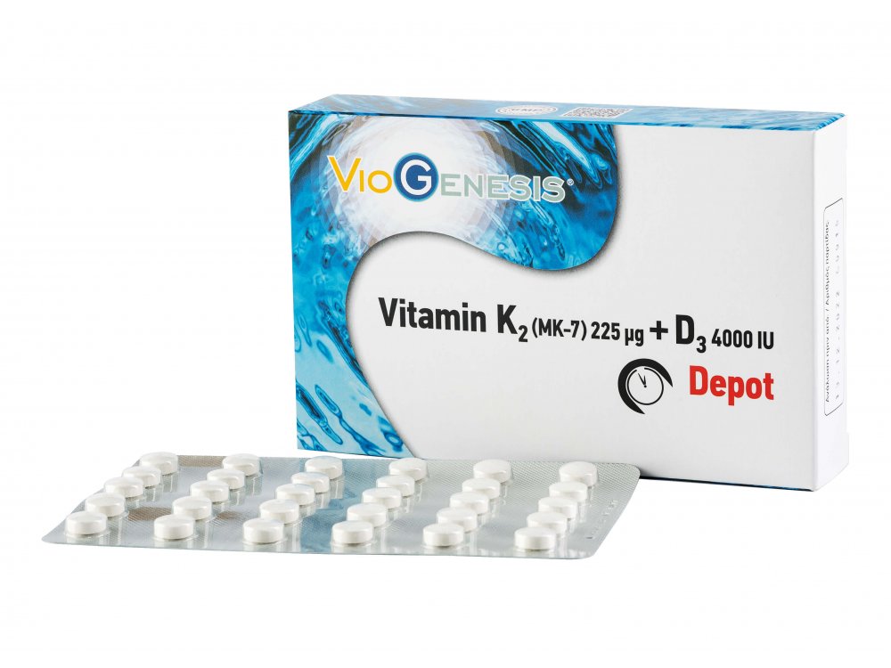 VioGenesis Vitamin K2 [MK-7] 225 μg + Vitamin D3 4000 IU depot 60 tabs