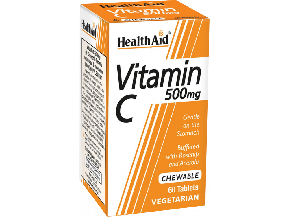 Health Aid Vitamin C 500mg Rosehip Chewable 60tabs