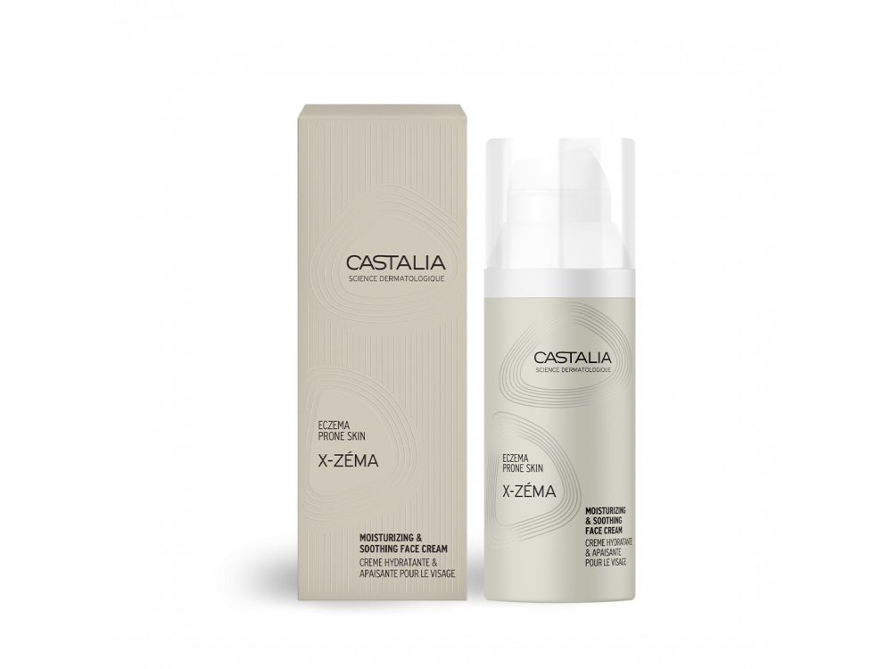 Castalia X-Zema Moisturizing & Soothing Face Cream, Ενυδατική & Καταπραϋντική Κρέμα Προσώπου για Επιδερμίδες με Έκζεμα, 50ml