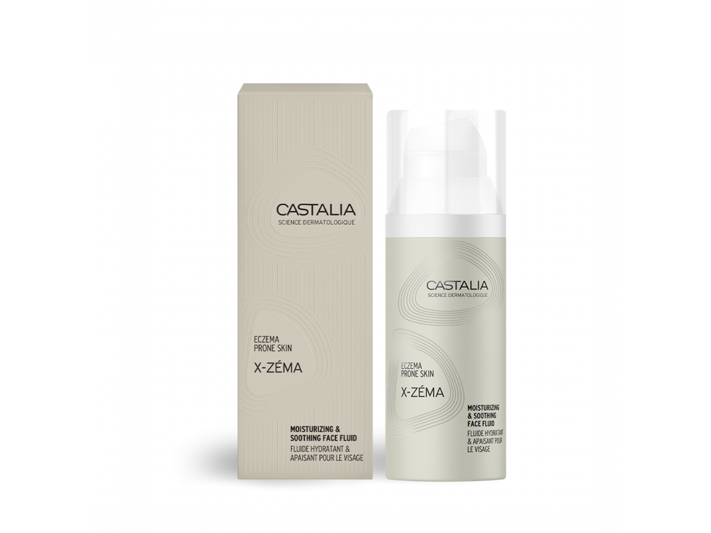 Castalia X-Zema Moisturizing & Sοοthing Face Fluid, Λεπτόρρευστη Ενυδατική & Καταπραϋντική Κρέμα Προσώπου Για Επιδερμίδα Με Τάση Εκζέματος, 50ml