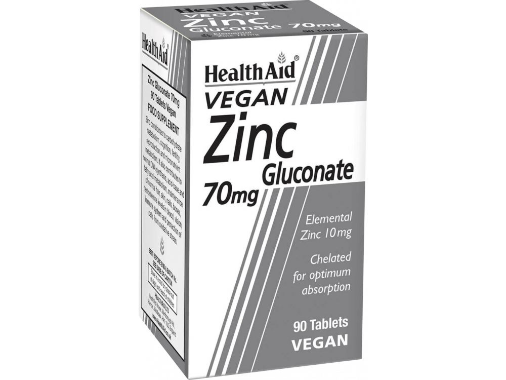 Health Aid Zinc Gluconate 70mg 90tabs