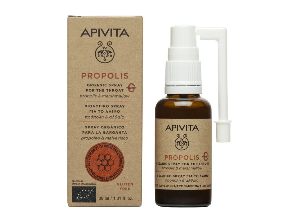 Apivita Propolis Βιολογικό Spray για το Λαιμό με Αλθαία & Πρόπολη 30ml
