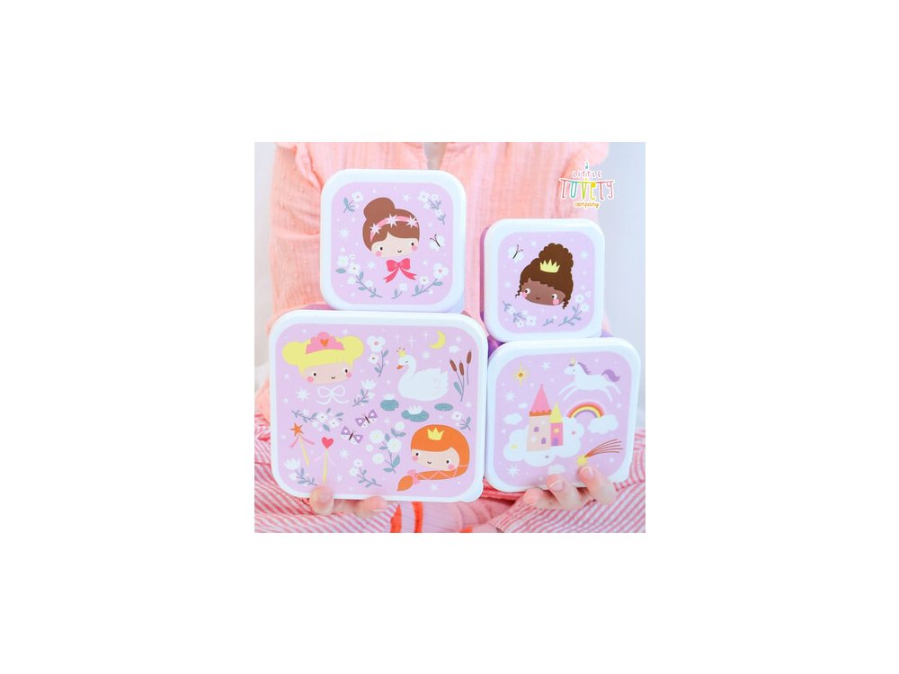 A little lovely company: Σετ 4 δοχεία φαγητού Lunch & Snack Box -Princesses