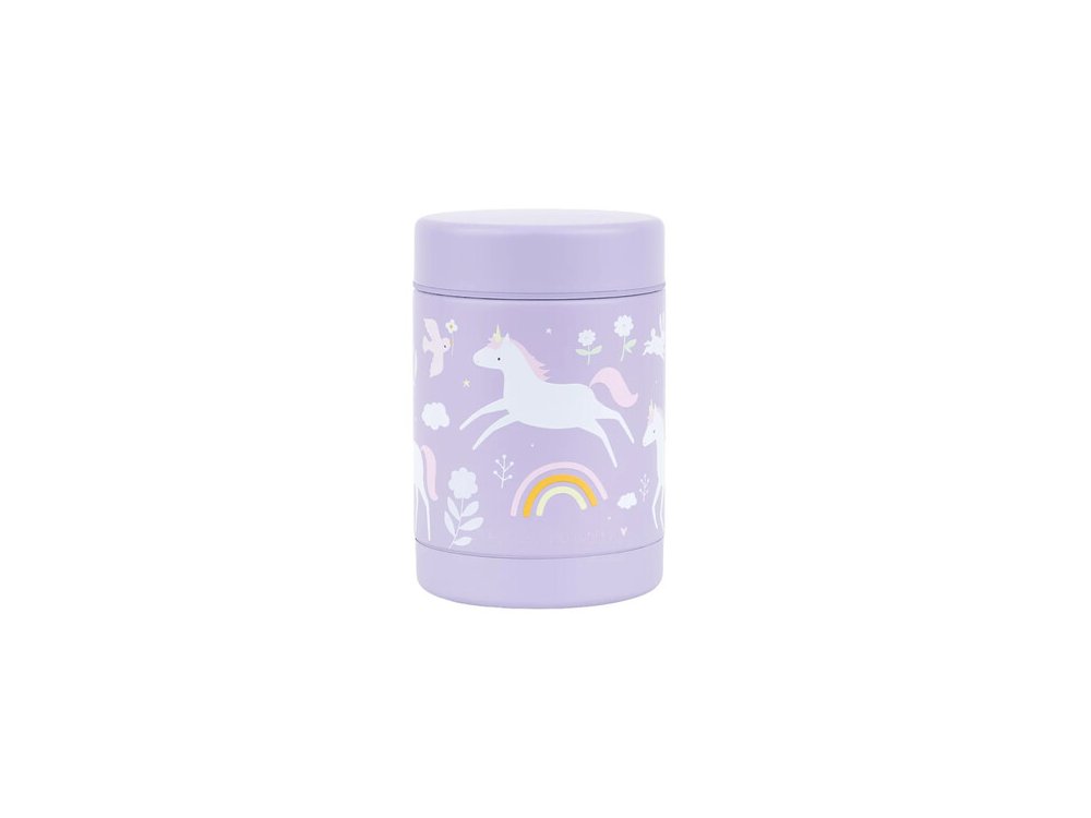 A little lovely company: Θερμός φαγητού από ανοξείδωτο ατσάλι 300ml-Unicorn Dreams, 1 τμχ