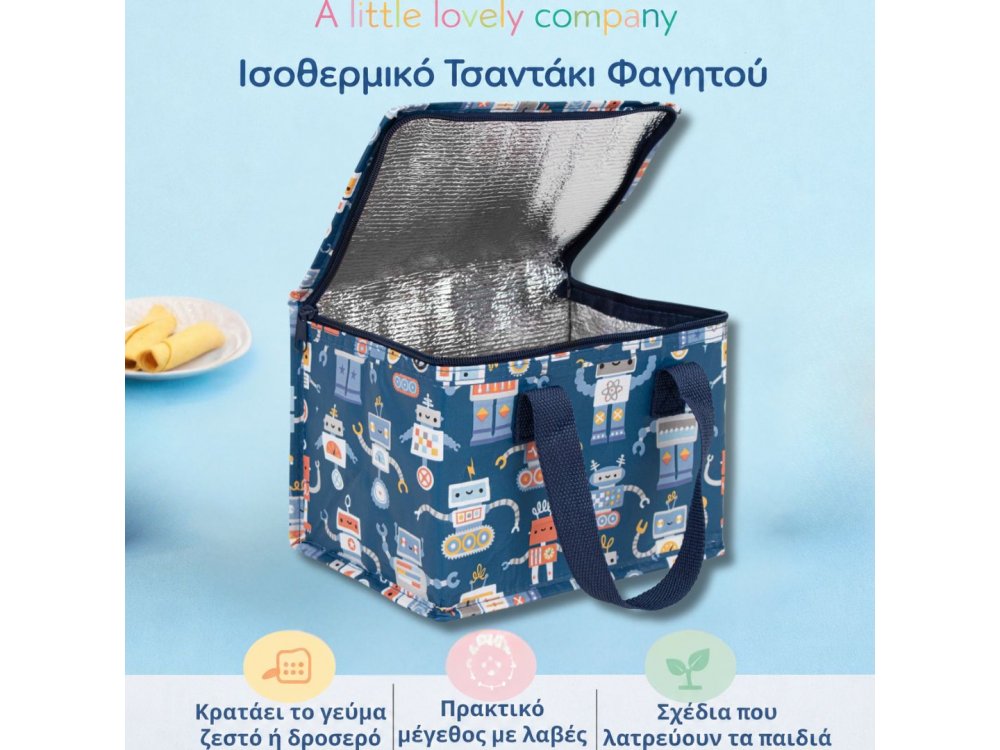 A little lovely company: Ισθερμικό τσαντάκι φαγητού - Robots, 1τμχ