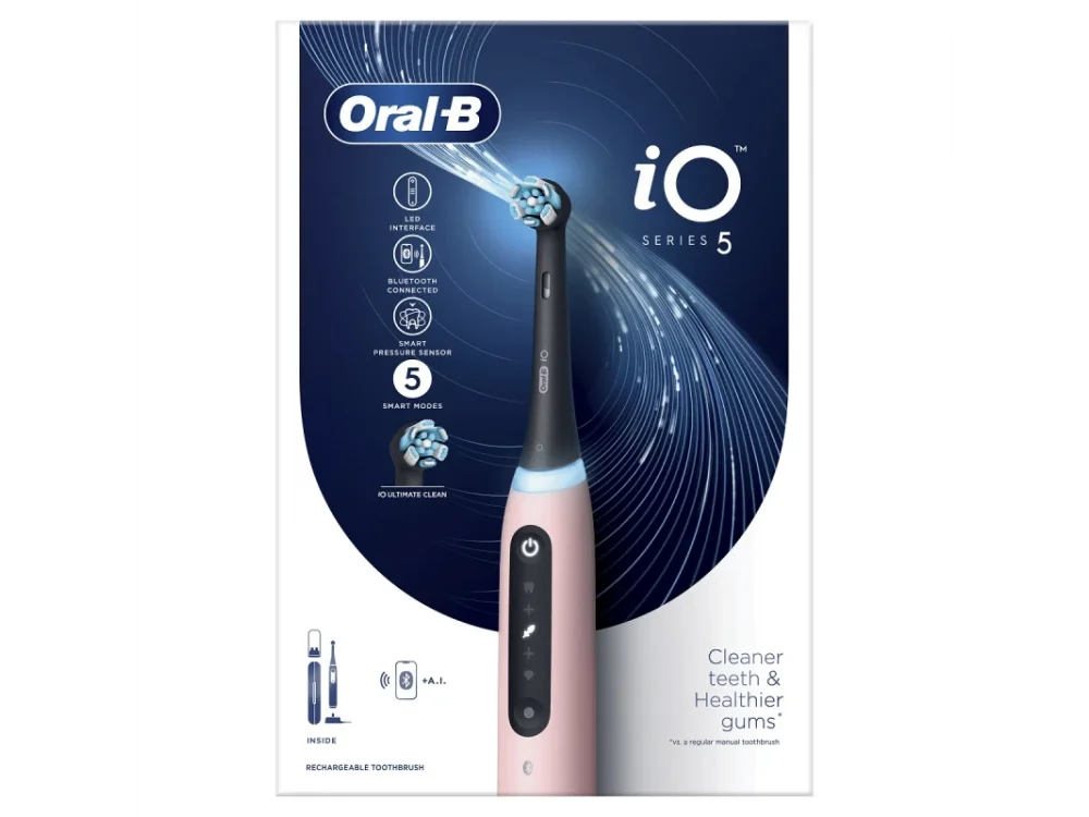 Oral-B iO Series 5 Pink Ηλεκτρική Οδοντόβουρτσα Ροζ, 1τμχ