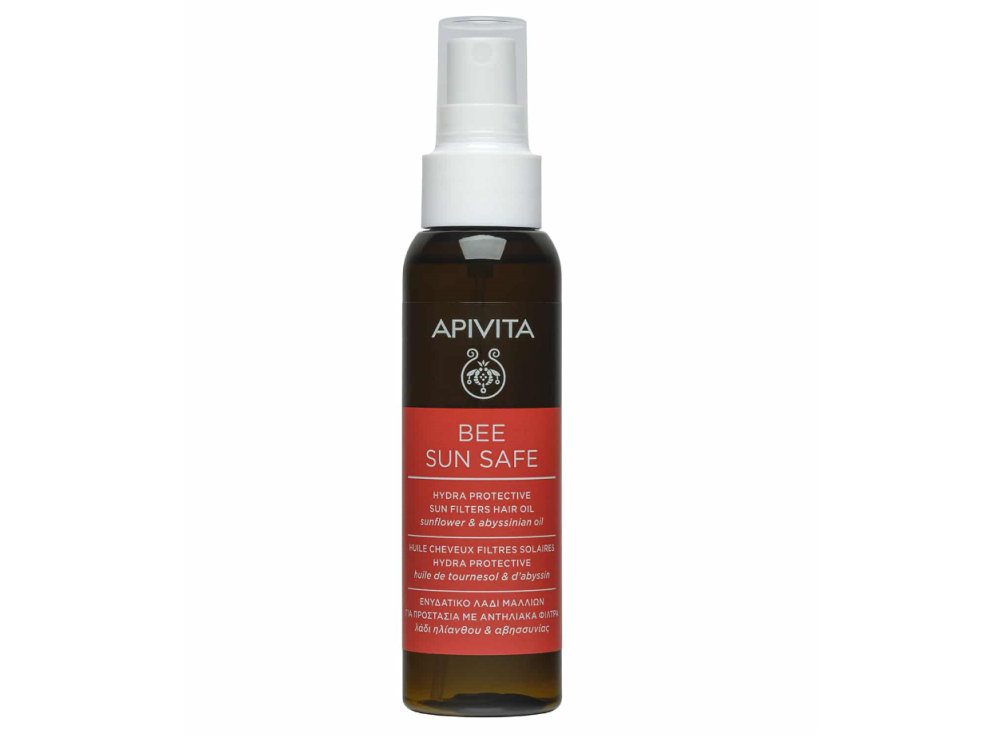 Apivita Bee Sun Safe Hydra Protection Sun Filters Hair Oil Αντηλιακό Λάδι Μαλλιών για Προστασία με Ηλίανθο & Λάδι Αβυσσινίας, 100ml