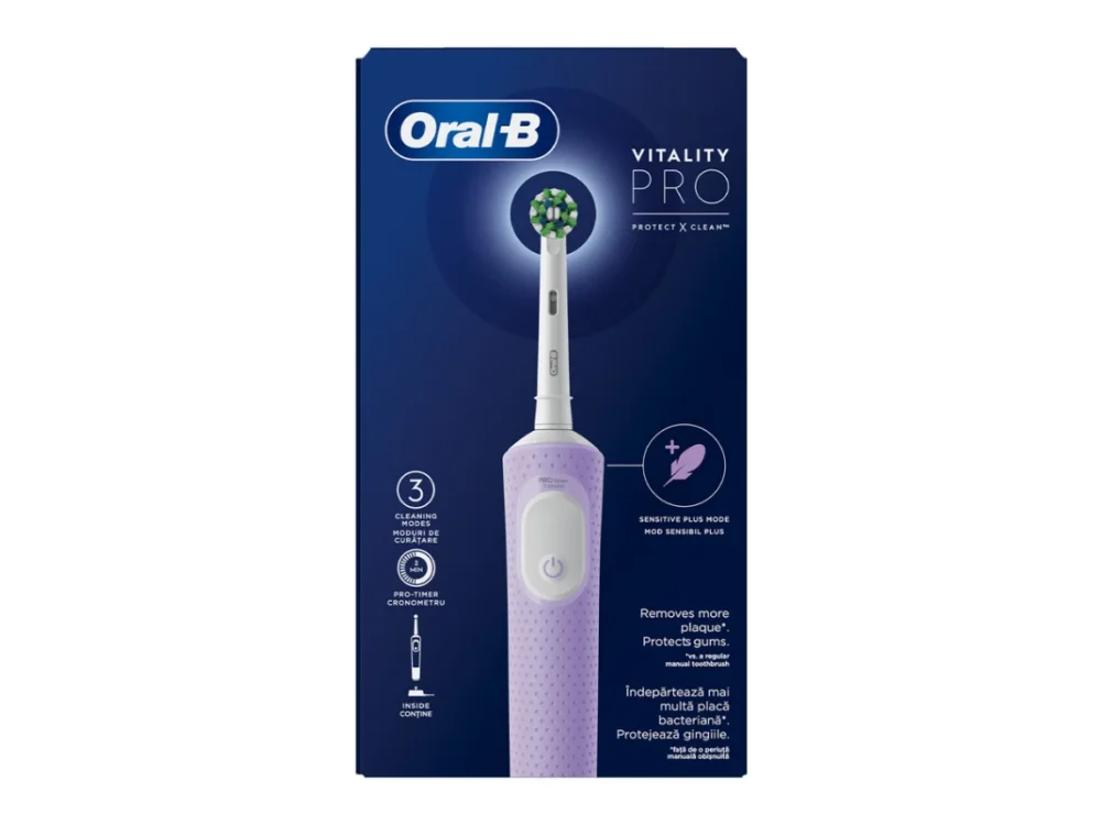 Oral-B Vitality Pro Lilac Mist Box, Ηλεκτρική Οδοντόβουρτσα Μωβ Χρώμα, 1τμχ