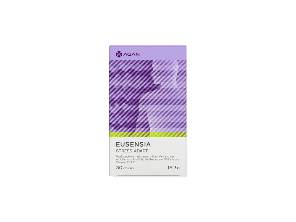 Agan Eusensia Stress Adapt, Συμπλήρωμα Διατροφής για την Ρύθμιση & Ισορροπία του Stress, 30 vegicaps