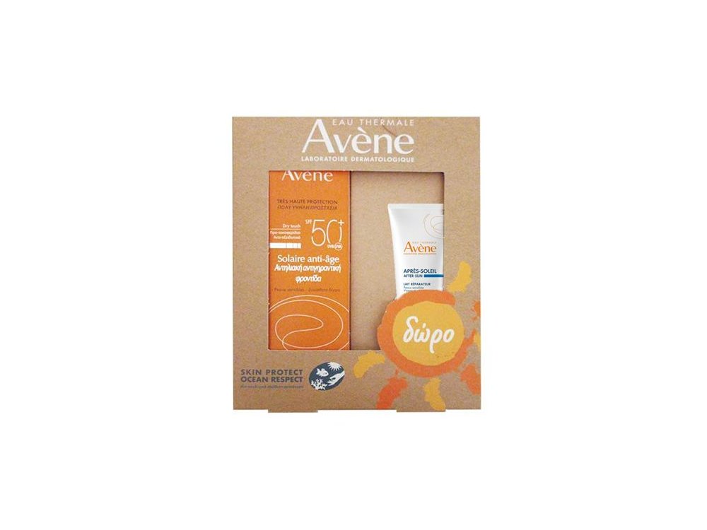 Avene Solaire Anti Age Dry Touch SPF50+ Αντηλιακή Κρέμα Προσώπου Mε Αντιγηραντική Δράση, 50ml & Apres-Soleil After Sun, 50ml