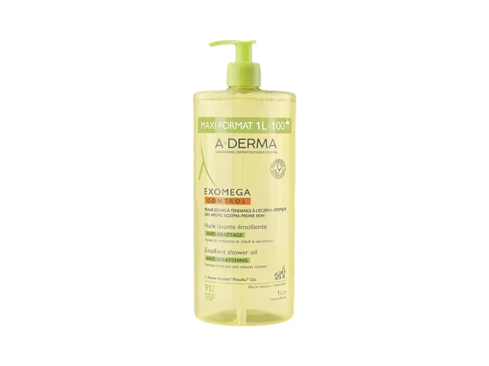 A-Derma Exomega Control Emollient Shower Oil, 1000ml