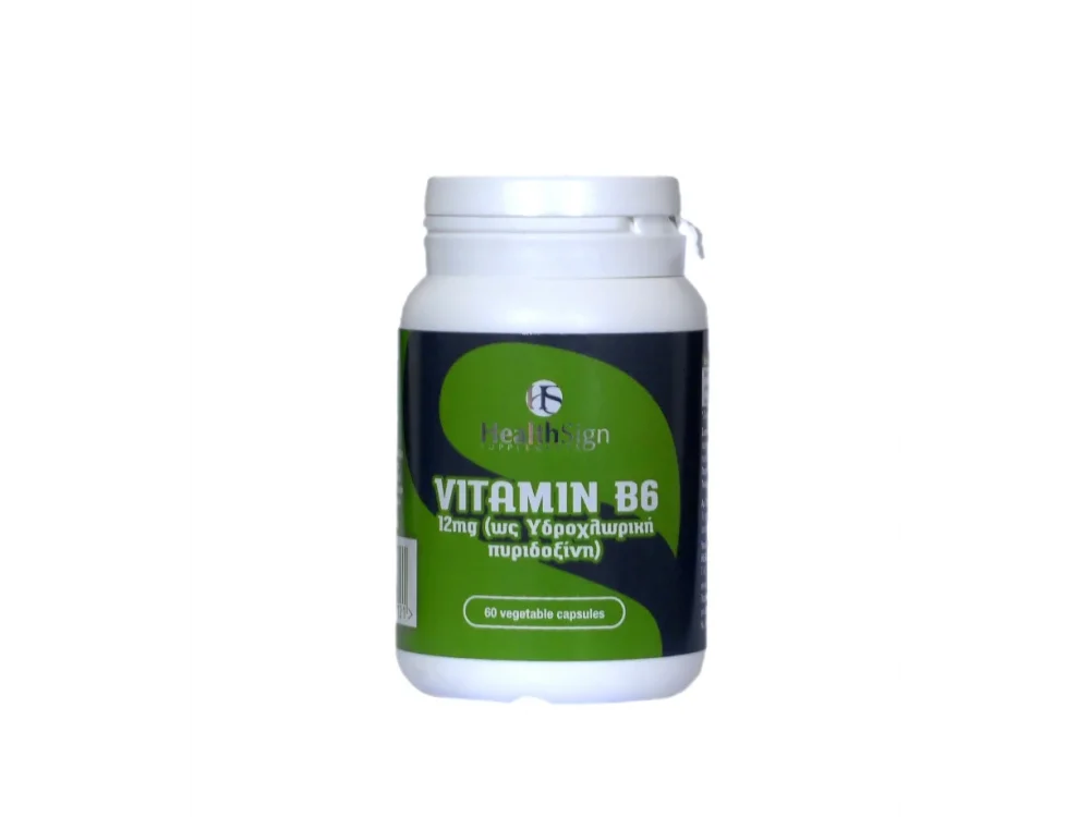 Health Sign Vitamin B6 12mg Συμπλήρωμα Διατροφής για Τόνωση & Ενέργεια του Οργανισμού 60caps