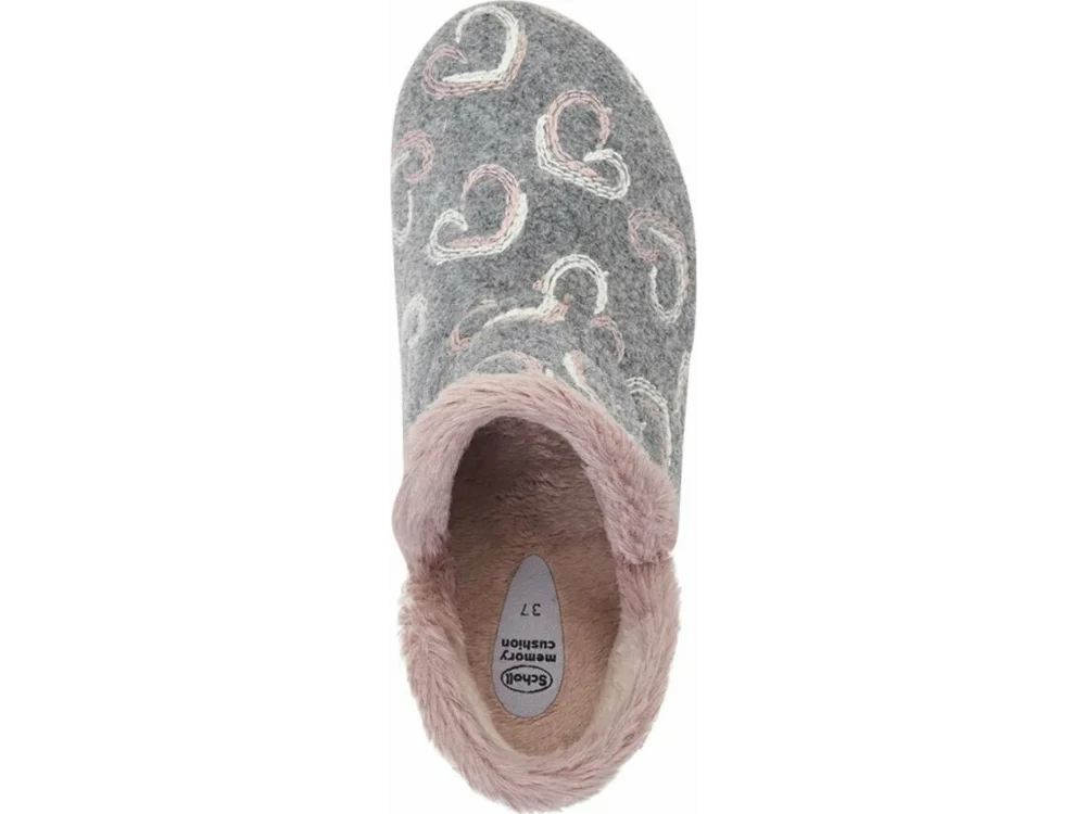 Scholl Creamy Bootie Grey Multi Ανατομικές Γυναικείες Παντόφλες με Εσωτερική Επένδυση Γούνα Γκρι, No40